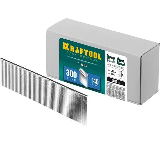 Гвозди Kraftool тип 300 (47/J/ F), 40 мм, калибр 18GA, 5000 шт