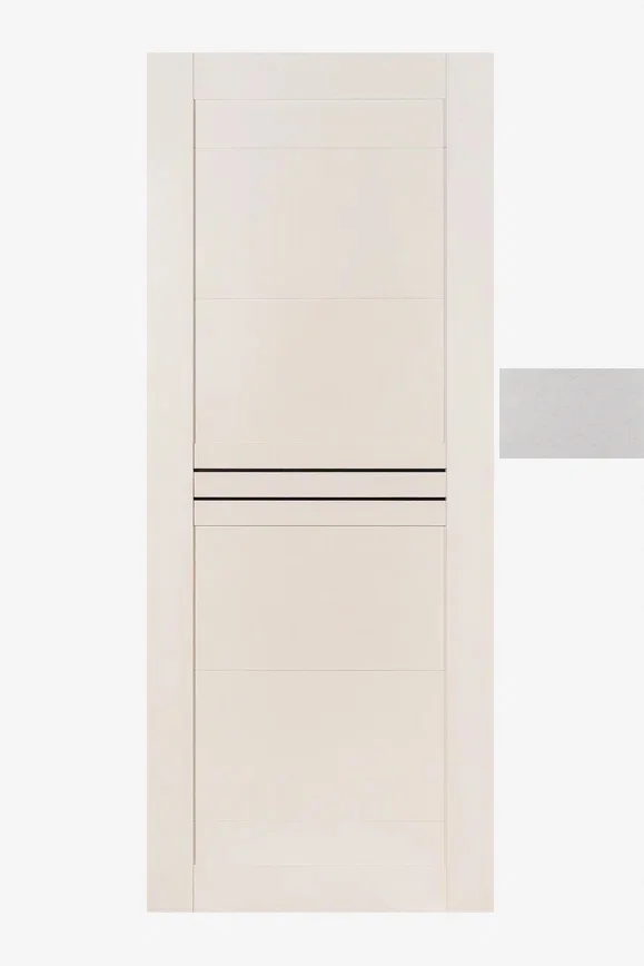 Дверь ТЕРРИ №107 Лофт Светлый, частичное ЧЕРНОЕ стекло 60, еврошпон