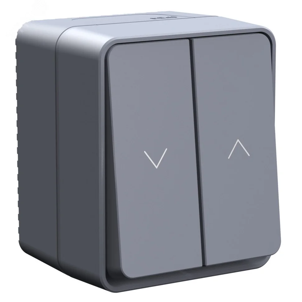 Выключатель для жалюзи двухклавишный ОП AtlasDesign PROFI 10А IP54 антрацит SE ATN544019