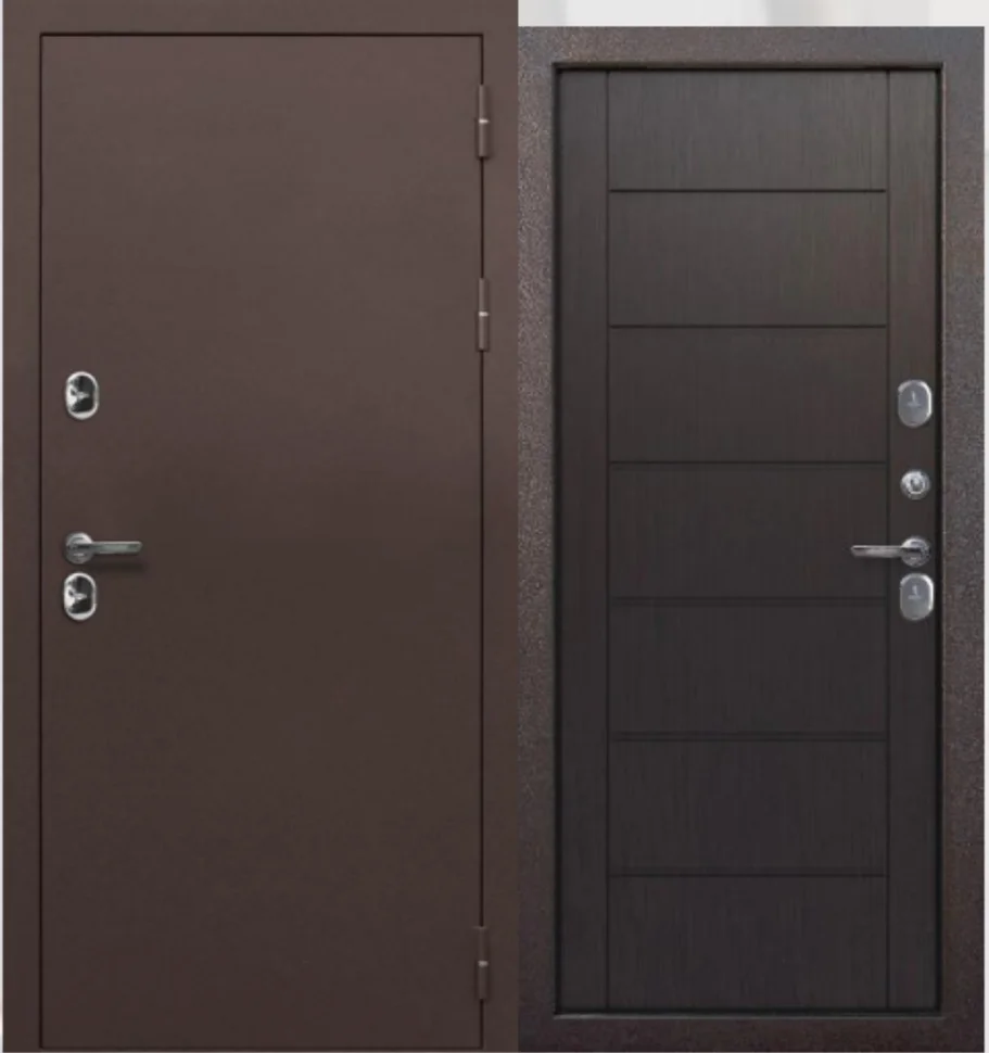 Дверь мет. FERRONI ISOTERMA 860х2050 "Пр" Медный антик/темный кипарис