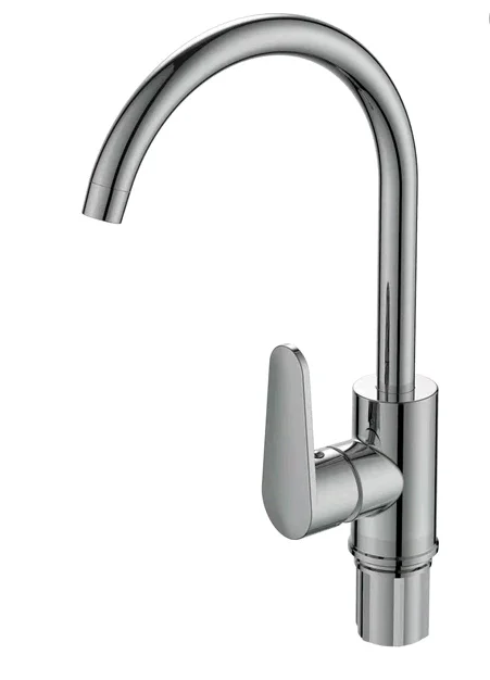 Смеситель VODA Waterfall WF519R для кухни, высокий R-излив, хром