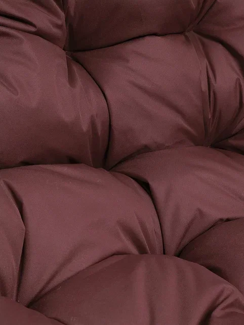 Подвесное кресло ДЛЯ ДВОИХ, цвет плетения – белый, подушка – бордо