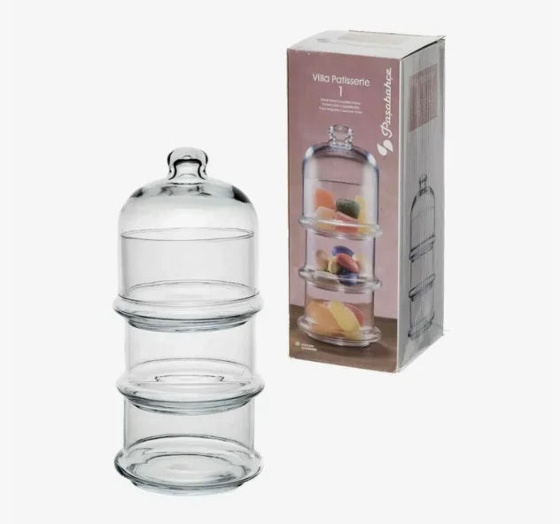 Емкость для хранения PSB 96986 VILLA PATISSERIE из трех частей с крышкой, 3*230мл