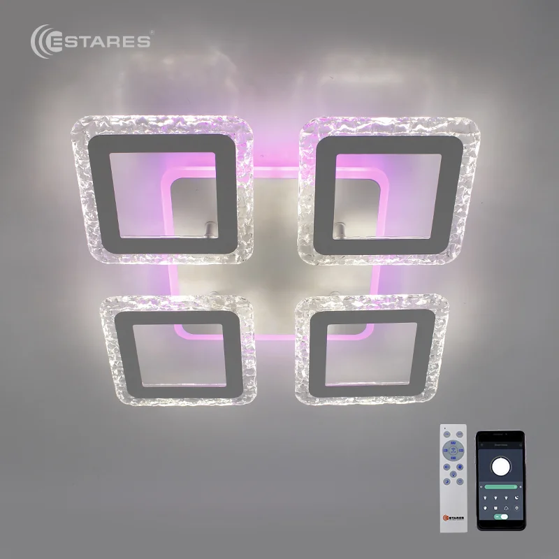Светильник управляемый светодиодный TETRA ICE RGB 50W+20W 4S-APP-390X86-WHITE/CLEAR-220-IP20*