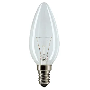 Лампа накаливания 60W E14 230V Свеча прозрачная(ДС) Россия ЭРА*