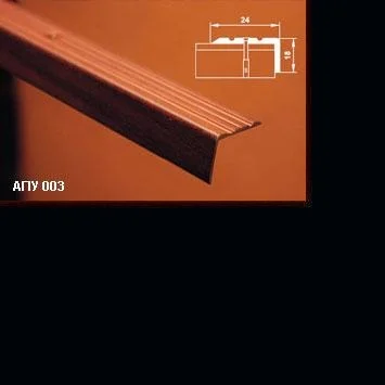 Порог АПУ 003 алюминиевый 1800*24*18 мм угловой (08 черный)
