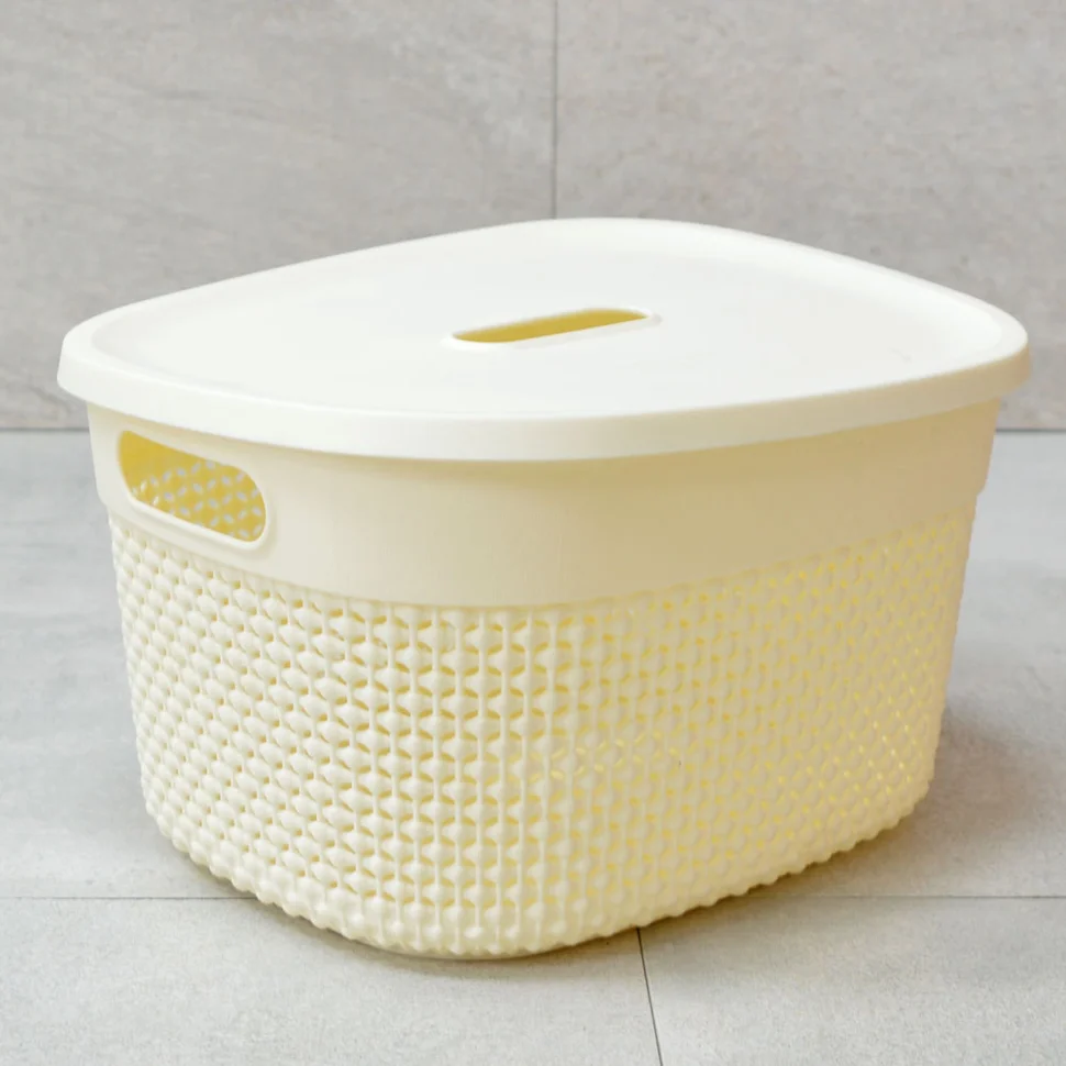 Корзина для хранения с крышкой OSLO 6л лен* Корзина для хранения с крышкой OSLO 6л лен*