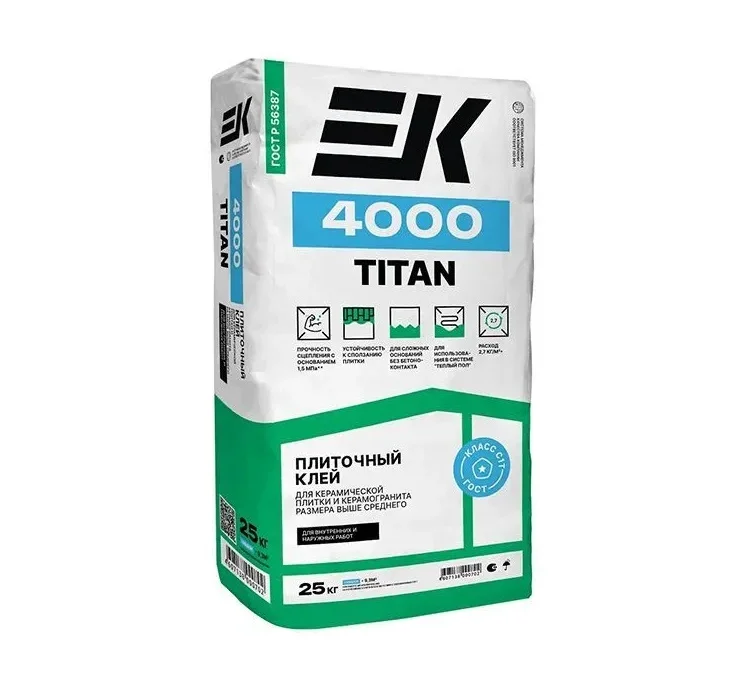 Клей плиточный EK 4000 TITAN для керамогранита 25 кг