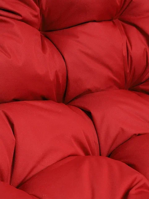 Подвесное кресло ДЛЯ ДВОИХ, цвет плетения – белый, подушка – красная Подвесное кресло ДЛЯ ДВОИХ, цвет плетения – белый, подушка – красная