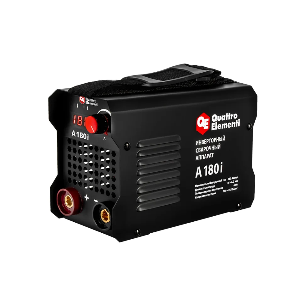 Сварочный аппарат QUATTRO ELEMENTI A 180i (180 А, электроды до 4.0 мм, дисплей) Сварочный аппарат QUATTRO ELEMENTI A 180i (180 А, электроды до 4.0 мм, дисплей)