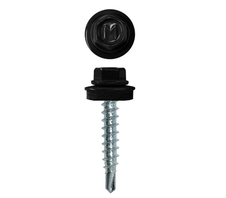 Саморез кровельный 4,8x50 (черный янтарь) RAL 9005 (уп 150шт) DAXMER