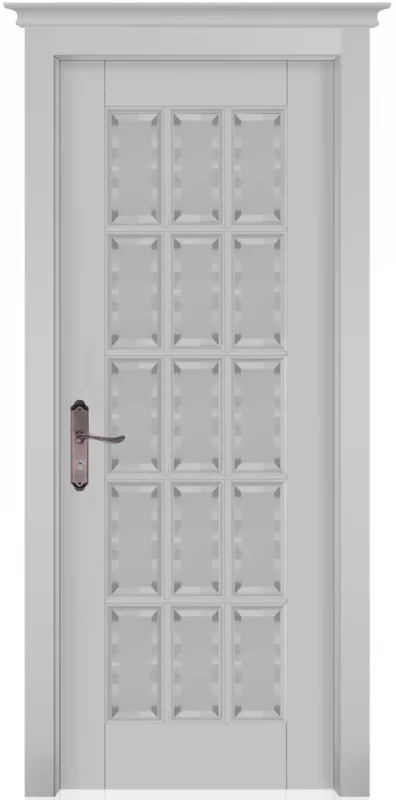 Дверь REGIDOORS ОКА Лондон 2 стекло св. матовое с фацетом 80, эмаль грей