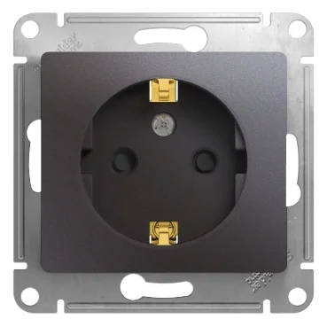 Механизм розетки 1-м СП Glossa 16А IP20 250В с заземл. механизм графит GSL00134 Schneider Electric