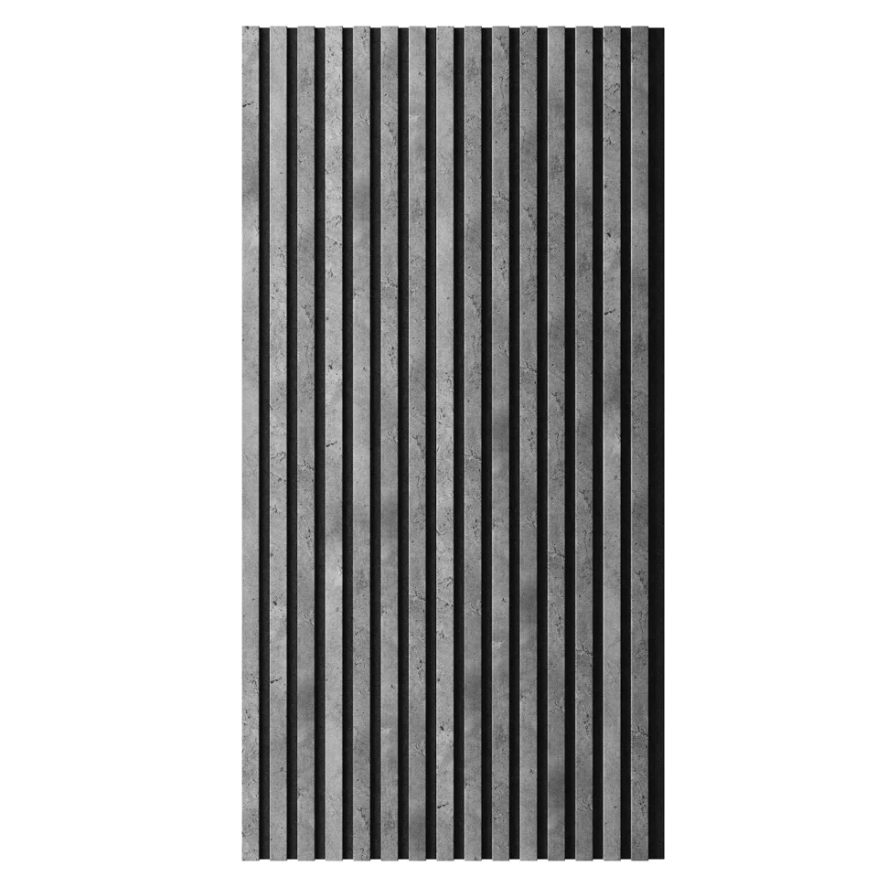 Панель акустическая гибкая ARTIVA, черный войлок, 1200х600х9мм, рейки МДФ 25х6мм, бетон