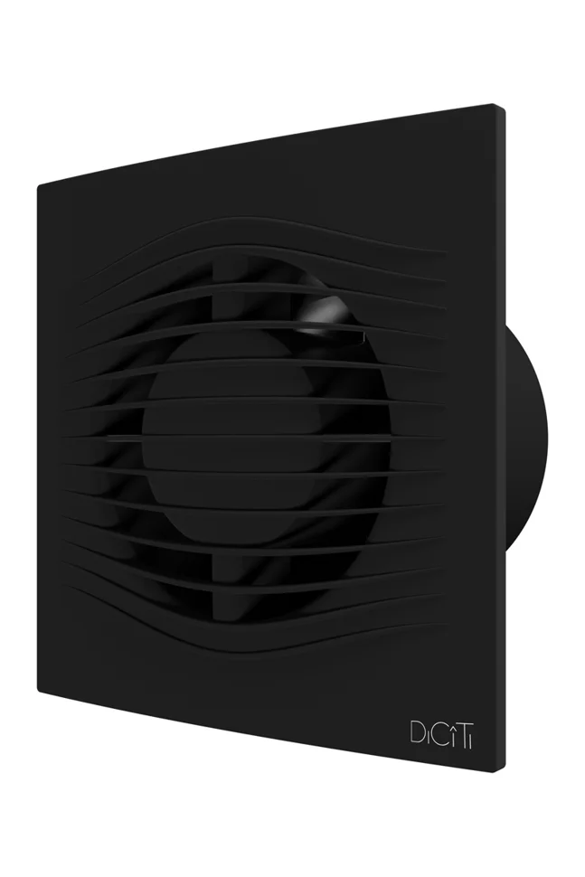 Вентилятор накладной SLIM D100 обр.клапан Matt black DICITI, ЭРА
