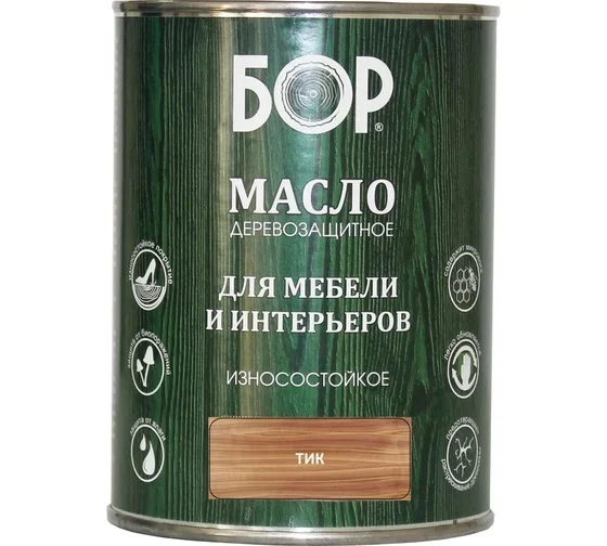 Масло для мебели и интерьеров Бор тик 1л