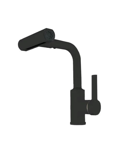 Смеситель RUSH Tinos TI3732-17Black для кухни с поворотной лейкой, черный матовый