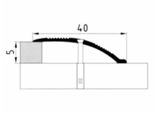 Порог АПС 005 алюминиевый 1350*40*0-12 мм разноуровневый (13 дуб светлый)