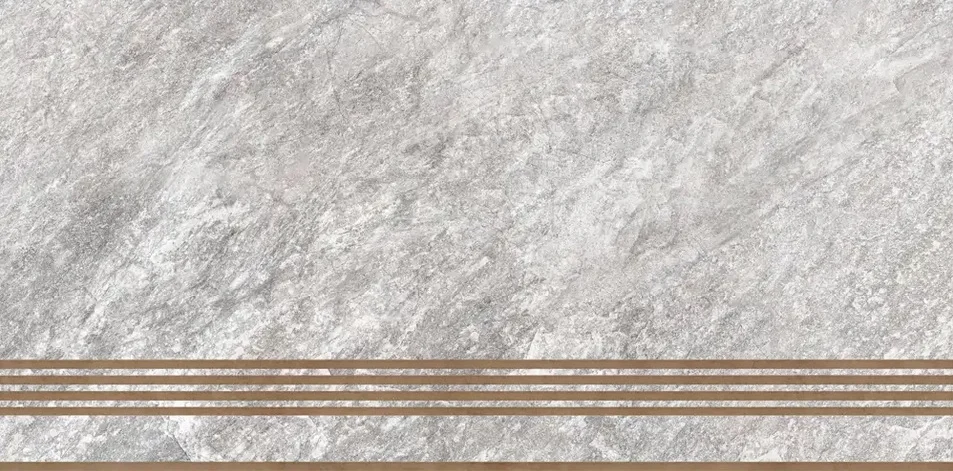 Керамогранит GLOBAL TILE Thor_GT светло-серый Ступень 30x60 арт.ST219VG