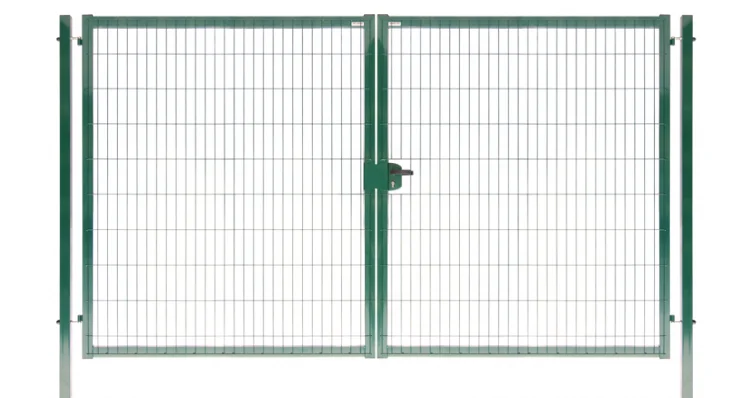 Ворота распашные 2,03*6м (заполнение - панель Medium Lock), зеленый RAL 6005
