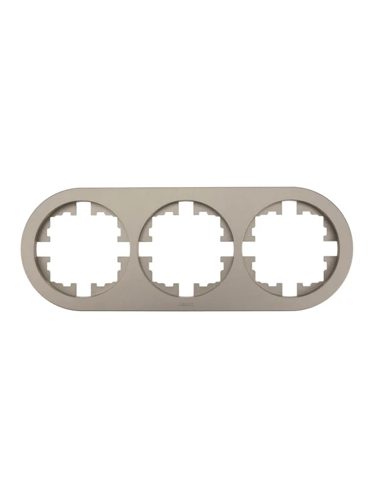 Рамка трехместная Lezard OSEN титан круглая