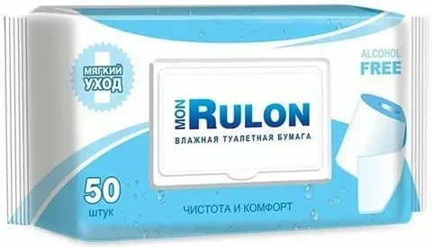 Бумага туалетная влажная Mon Rulon №50 с клапаном