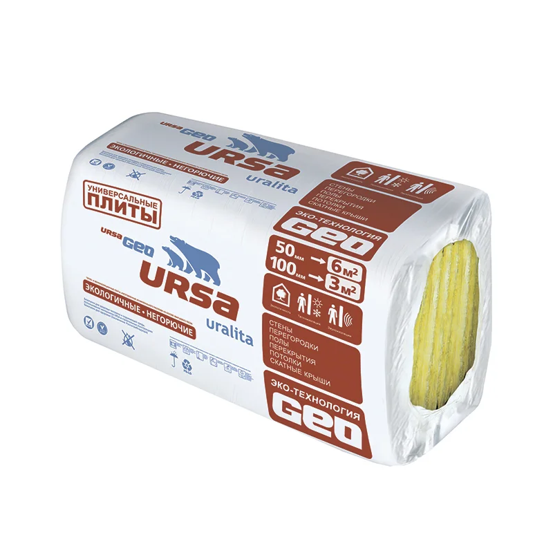Утеплитель URSA GEO П-15 100мм в упаковке 10 плит 610*1250 0,7625м3 - 7,63кв.м, 24 упак на поддоне Утеплитель URSA GEO П-15 100мм в упаковке 10 плит 610*1250 0,7625м3 - 7,63кв.м, 24 упак на поддоне