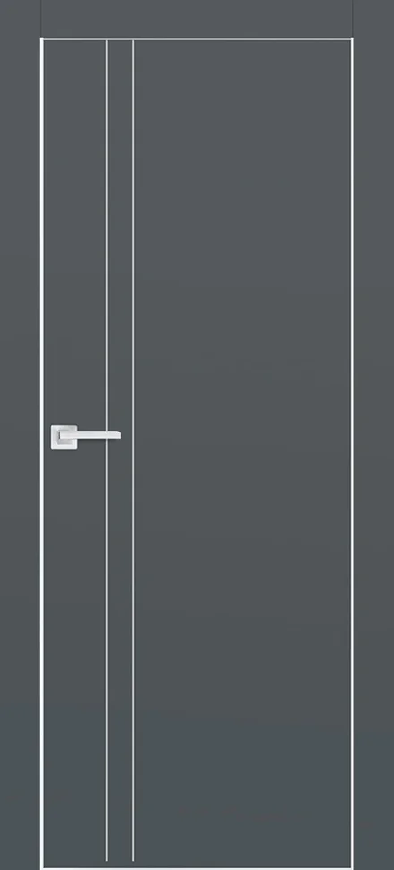 Дверь PROFILO PORTE PX-20 глухая молдинг, графит матовый (AL кромка хром с 4-х сторон) 90