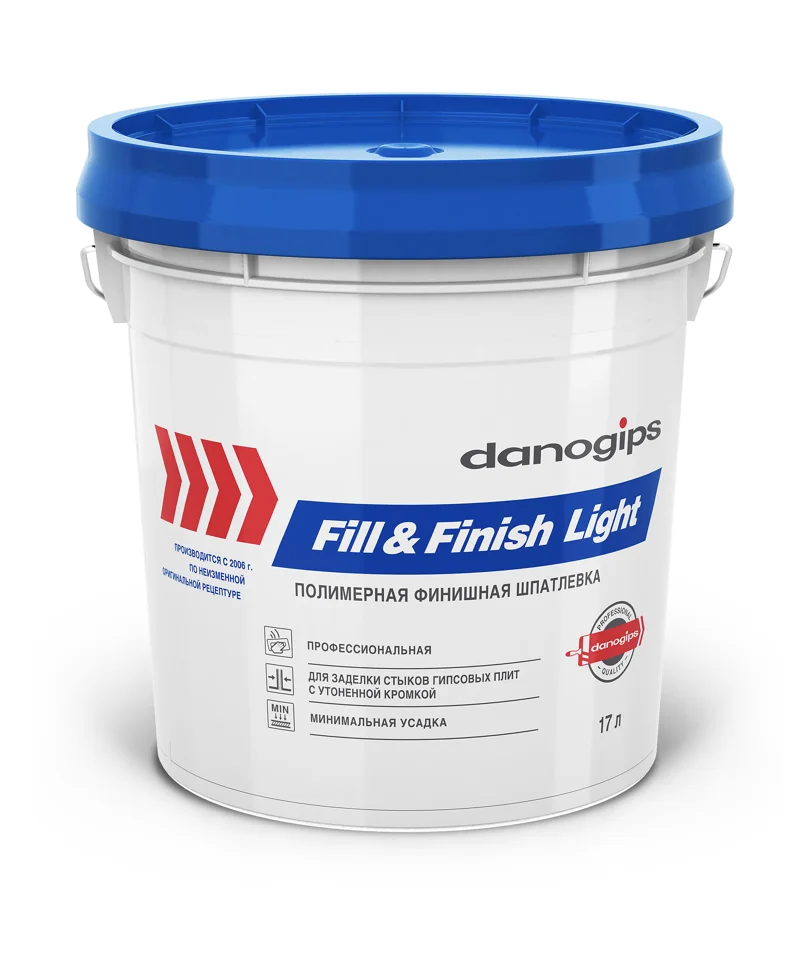 Шпаклевка готовая DANOGIPS FILL&FINISH LIGHT финишная для швов гкл 17 л (20,9 кг) АКЦИЯ Шпаклевка готовая DANOGIPS FILL&FINISH LIGHT финишная для швов гкл 17 л (20,9 кг) АКЦИЯ