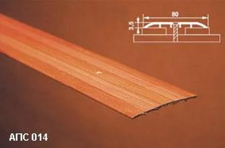 Порог АПС 014 алюминиевый 900*80*3,5 мм одноуровневый (13-дуб светлый)