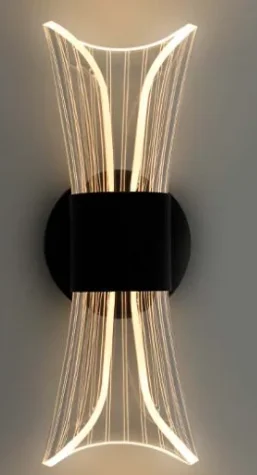 Бра светодиодное DIO 12W 2Y-ON/OFF-230x80x85-BLACK/CLEAR-220-IP20