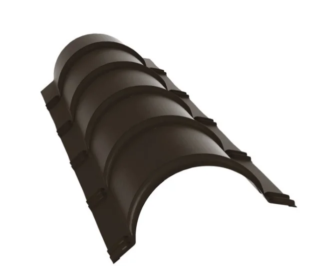 Конёк полукруглый Puretan RR 32 (тёмно-коричневый), L = 2 м, МП