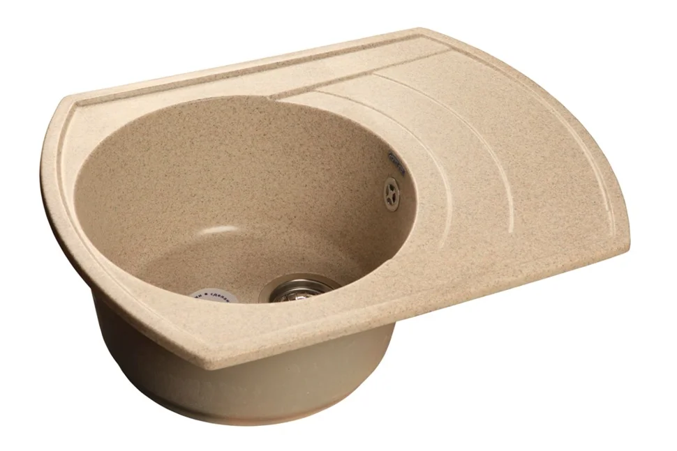 Мойка композитная GRANFEST Rondo 650х500 Песочный с крылом