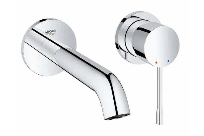 Смеситель GROHE ESSENCE+ для раковины настенный, однорычажный, 2 отв. (хром)