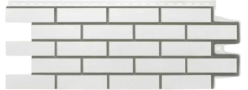 Панель цокольная Grandline Клинкерный кирпич Design, молочный со швом RAL 7006 982*0,383 м (S=0.38м2)