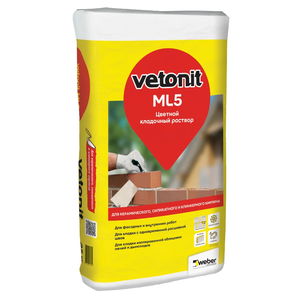 Раствор кладочный VETONIT ML5 цвет 160 черный 25 кг