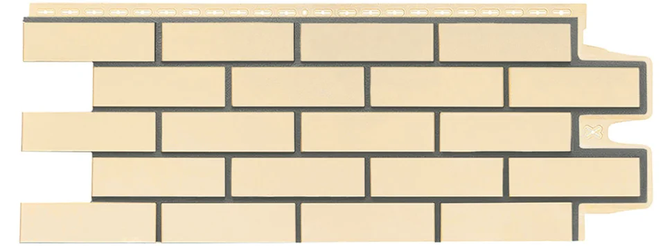 Панель цокольная Grandline Клинкерный кирпич Design, бежевый со швом RAL 7006 995*0,39 м (S=0.39м2)