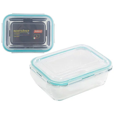 Контейнер MALLONY DIAFANO,650 мл, из жаропрочного стекла с крышкой из пластм,прямоуг,темп режим -40 до +300С