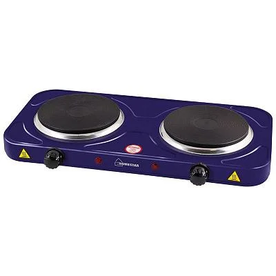 Плитка электрическая 2 конфорочная HOMESTAR HS-1104 сапфир, чугун