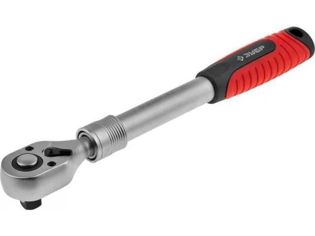 Трещотка для торцевых головок 1/4", Cr-V, 72 зубца, ЗУБР "МАСТЕР", хроматированное покрытие, быстрый сброс