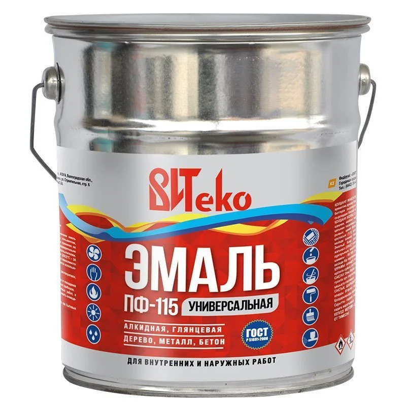 Эмаль ПФ-115 ярко-зеленая 5 кг ВИТЕКО