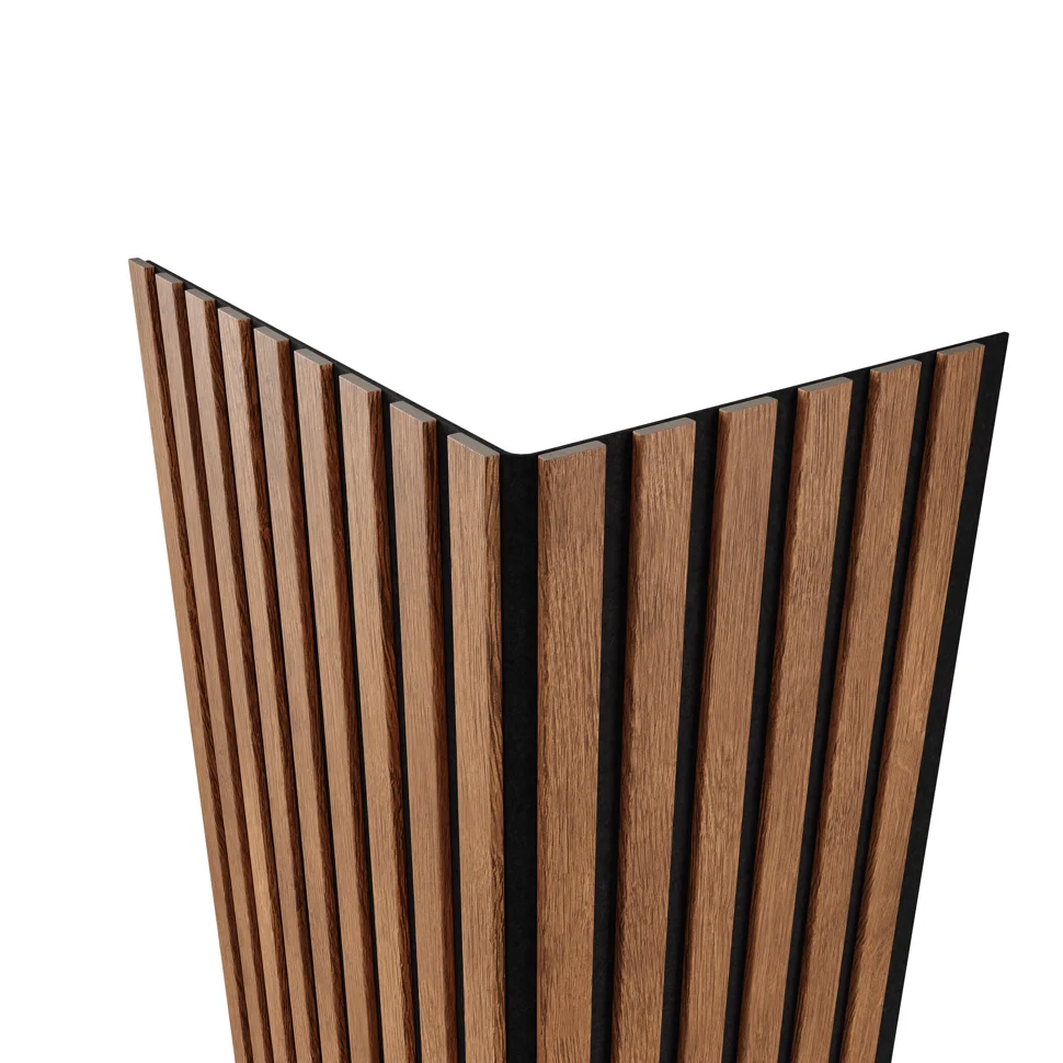 Панель акустическая гибкая ARTIVA flex №1, черный войлок, 2750х600х9мм, рейки МДФ 25х6мм, дуб сирокко