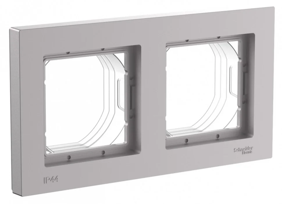 Рамка 2-местная Aqua алюм, Systeme Electric ATN440302