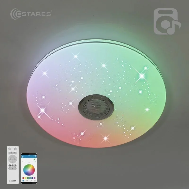Светильник управляемый светодиодный музыкальный MUSIC RGB 60W R-APP-390-WHITE/CHROME-220-IP20