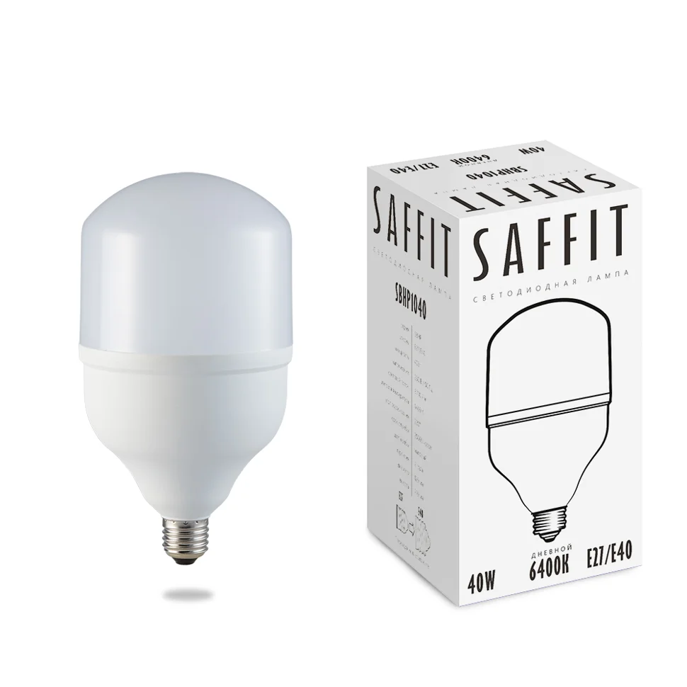 Лампа светодиодная 40W E27-E40 230V 6400K (дневной) SAFFIT, SBHP1040