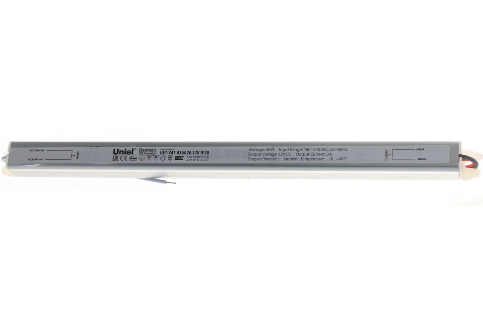 Блок питания 36 Вт, 12В, IP20, Uniel UET-VAT-036A20
