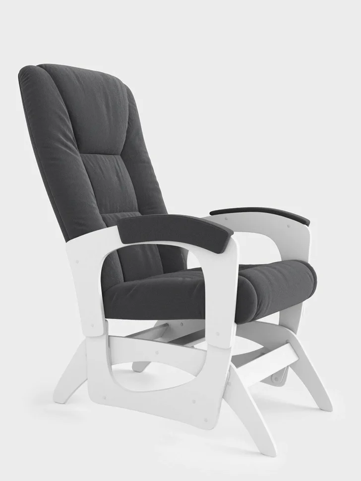 Кресло маятниковое ЛЕОН - БЕЛЫЕ, ткань GREY
