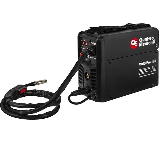 Сварочный аппарат инверторный, полуавтомат QUATTRO ELEMENTI Multi Pro 170 (170A, 3 вида сварки MIG/TIG/MMA, кат. 1кг, дисплей) Сварочный аппарат инверторный, полуавтомат QUATTRO ELEMENTI Multi Pro 170 (170A, 3 вида сварки MIG/TIG/MMA, кат. 1кг, дисплей)