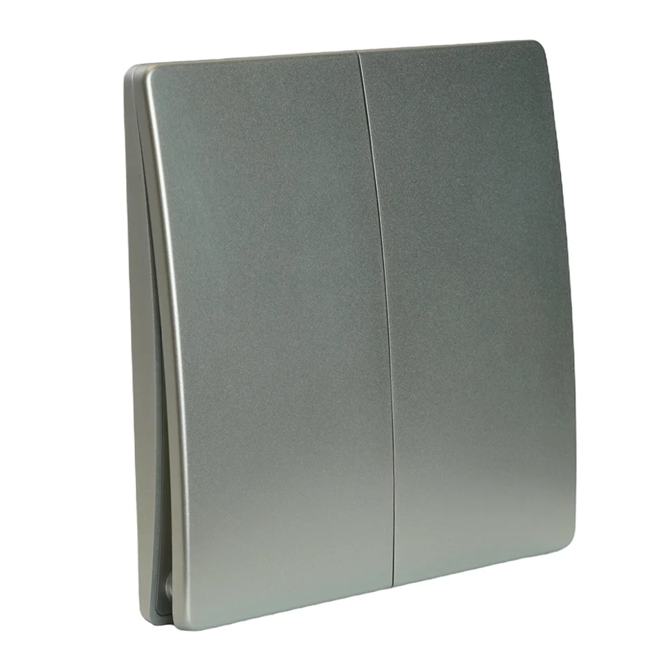 Выключатель двухклавишный дистанционного управления 7мВт, IP65,серебро, TM92 Feron Выключатель двухклавишный дистанционного управления 7мВт, IP65,серебро, TM92 Feron