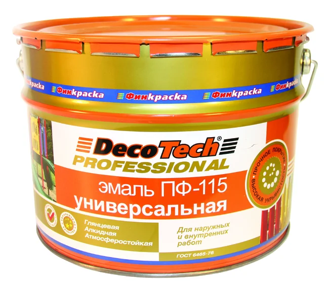 Эмаль ПФ-115 ярко-зеленая (RAL 6002) 2,8 кг DecoTech ГОСТ 6465-76 (Т-ра перевозки не ниже -4град)